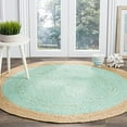 thumbnail image 2 of Safavieh Fibre Naturelle Ronde Collection NF801A Fait à la Main Boho Tressé Tapis de Jute, 8' x 8' Rond, Aqua, 2 of 3