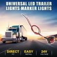 thumbnail image 2 of Unique Bargains Truck LED Trailer Lights 24V Plastic Round Waterproof Marker Lights Red 10 Pcs, 2 of 6