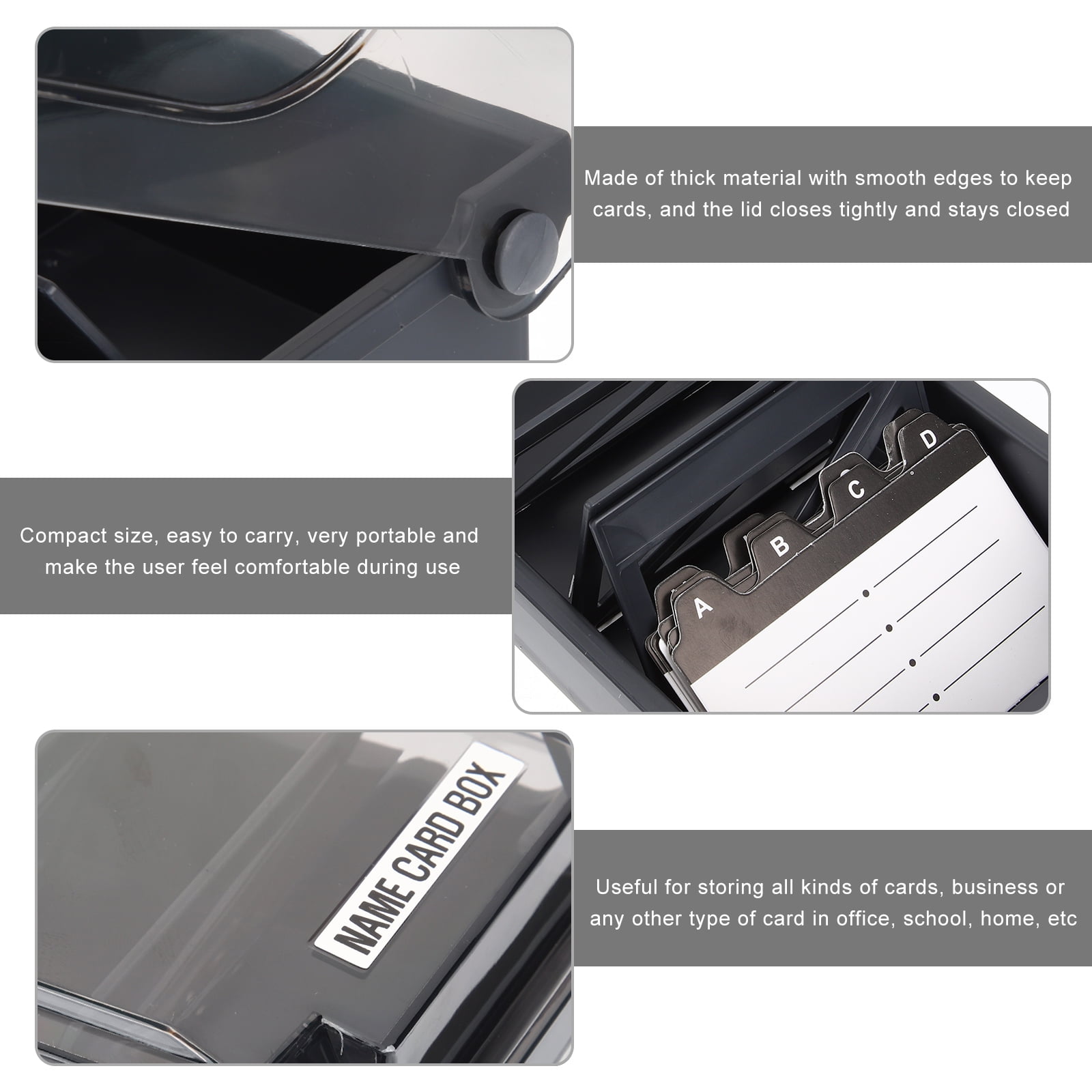 2 PCS Id Card Boxes Index Case Sturdy Holder Business