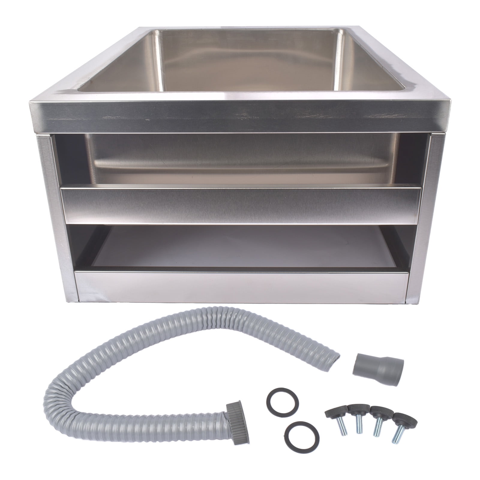 GELUOXI Commercial Mop Sink 24x24x13in without Backsplash, Stainless Steel Utility Mop Basin with Drain Assembly Wall-Mounted Deep Tub for Restaurant/Hospital