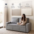thumbnail image 3 of Sofá Cama Reclinable Matrimonial Easy Living Livorno Gris de 3 posiciones con cojines, estructura de madera de pino y tapizado en tela poliéster, 3 of 6