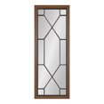 thumbnail image 2 of Kate and Laurel Mavis Framed Wall Mirror, 16 x 42, Walnut Brown, Natural Iron Windowpane Decorative Mirror, 2 of 8