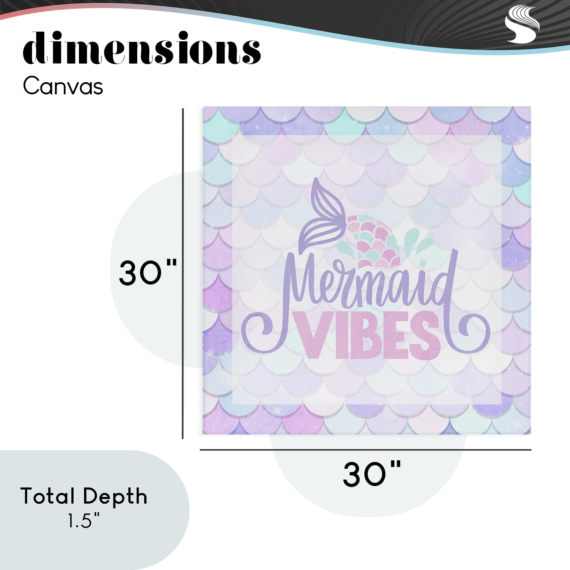 Pastel Mermaid Vibes Canvas Wall Art, design by Kim Allen