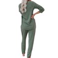 thumbnail image 3 of Sexy Dance Women Loungewear Drawstring Nightwear Elastic Waist Sleepwear Beam Foot Pajamas Sets Home Clothes Lounge Set Green M, 3 of 3