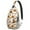 Halloween Simple Pumpkin, variant on Sling Backpack,Halloween Spider Bat Pattern Sling Bag with Water Bottle Holder,Waterproof Sling Bag for Men/Women with Headphone Jack for Hiking,Travel