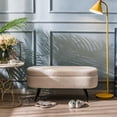 thumbnail image 2 of Metal and White Boucle Storage Bench Modern Design Style Entryway, 2 of 8