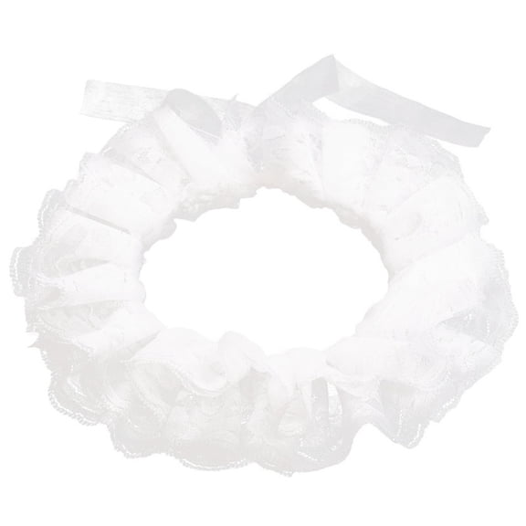 Vintage Clown Choker Double Layer Ruffled Lace False Collar Victorian Neck Ruff for Masquerades Parties Themed Dress Up