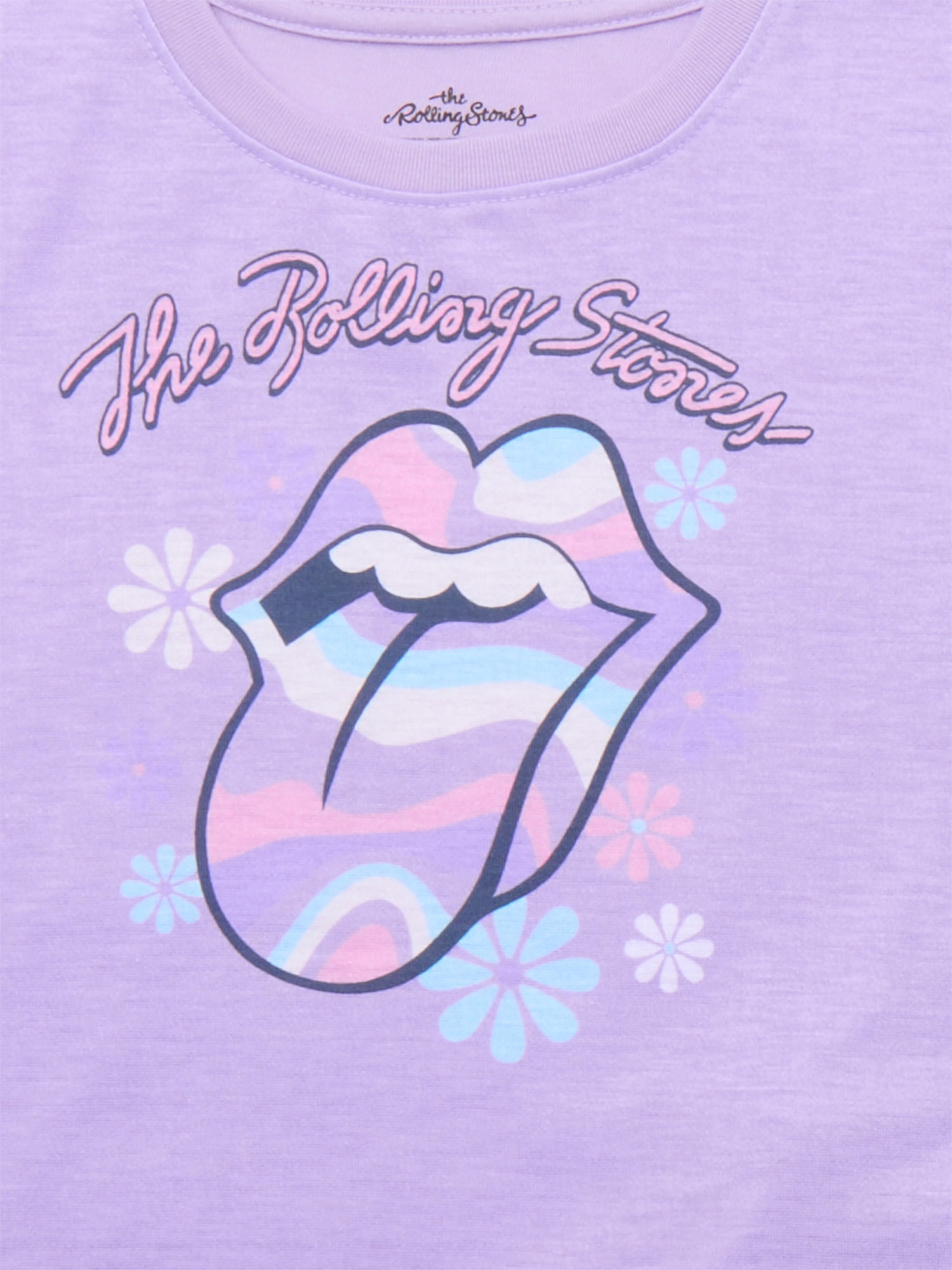 Rolling Stones Girls' Tee and Shorts Pajama Set, 2-Piece, Sizes 4-12