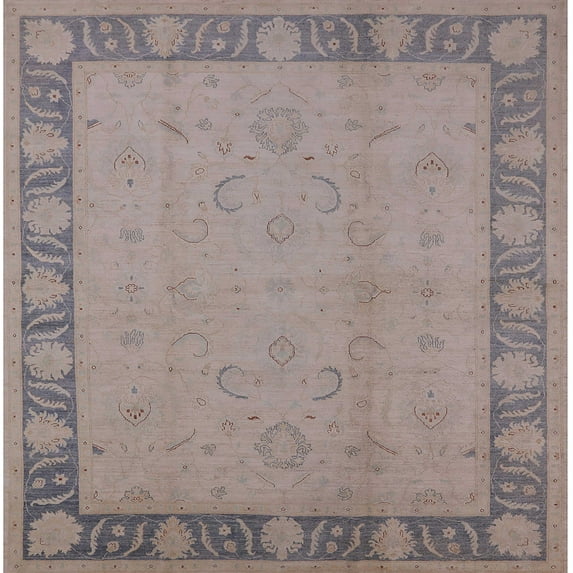Ahgly Company Indoor Square Mid-Century Modern Rose Purple Oriental Area Rugs, 7' Square