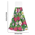 thumbnail image 2 of Haosy 2 Pack Kitchen Wash Cloths with Hanging Loops Absorbent Absorbent Quick Drying Hand Towels, Pink White Leaves and Strawberries, 2 of 7