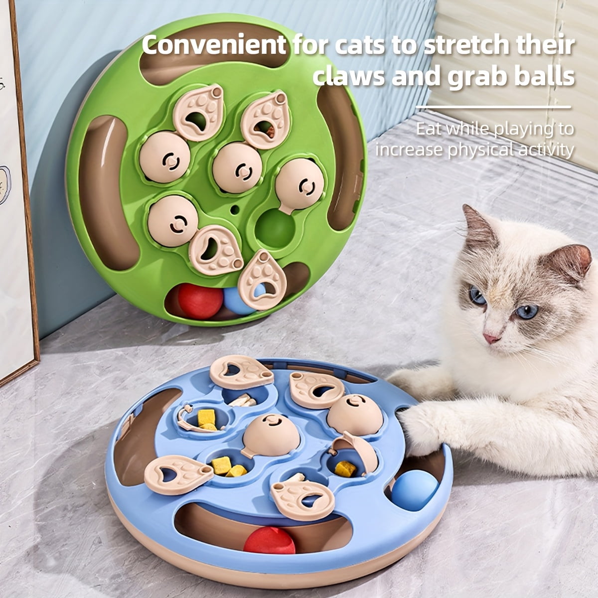 Interactive Dog Puzzle Toys for Boredom Relief，2-in-1 IQ Slow Feeder and Treat Dispenser for All Breed Dogs，Mental Stimulation Enrichment Game to Promote Healthy Eating Habits，Green