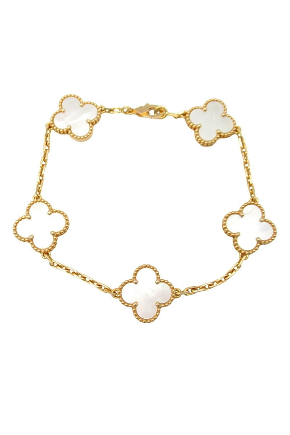 Pre-Owned Van Cleef & Arpels Semi-Custom Alhambra Bracelet 5 Motif 18KPG (Pink Gold)... (Good)