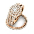 thumbnail image 2 of 1 1/4ct Cushion Halo Diamond Engagement Wedding Ring Set 10K Rose Gold, 2 of 2
