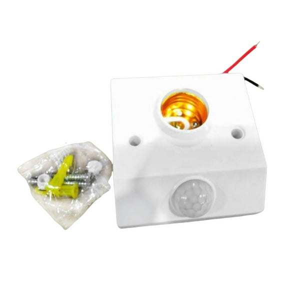 Yammee Simple Motion Detection Lamp Holder Adjustable Light Control ABS for E27 Bulbs