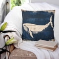 thumbnail image 3 of Ocean Whale Blue Decorative Pillowcase 24''x24'', Summer Coastal Vintage Wood Grain Throw Pillow Covers Soft Cushion Case for Couch Sofa Bedroom Living Room, Pillowcase Boho Decor, 3 of 8