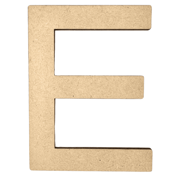16" Tall MDF Letter E | 1/8" Thick | Krafty Supply Letters | Arial | Wooden Letter