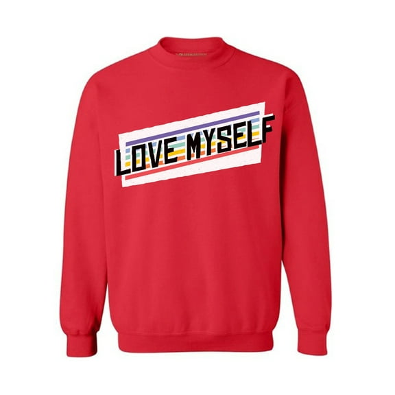 Awkward Styles Anti Valentine's Day Crewneck Top for Singles Love Myself Sweatshirts Selfish Print