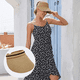 thumbnail image 4 of Sombrero para el sol con cinta de verano, sombrero de playa a rayas suave y transpirable, 4 of 5