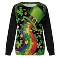 thumbnail image 4 of WXLWZYWL Trendy Sweatshirts For Women 2023 Women Classic St. Patrick Print Crewneck Long Sleeve Loose Sweatshirt Tops, 4 of 5