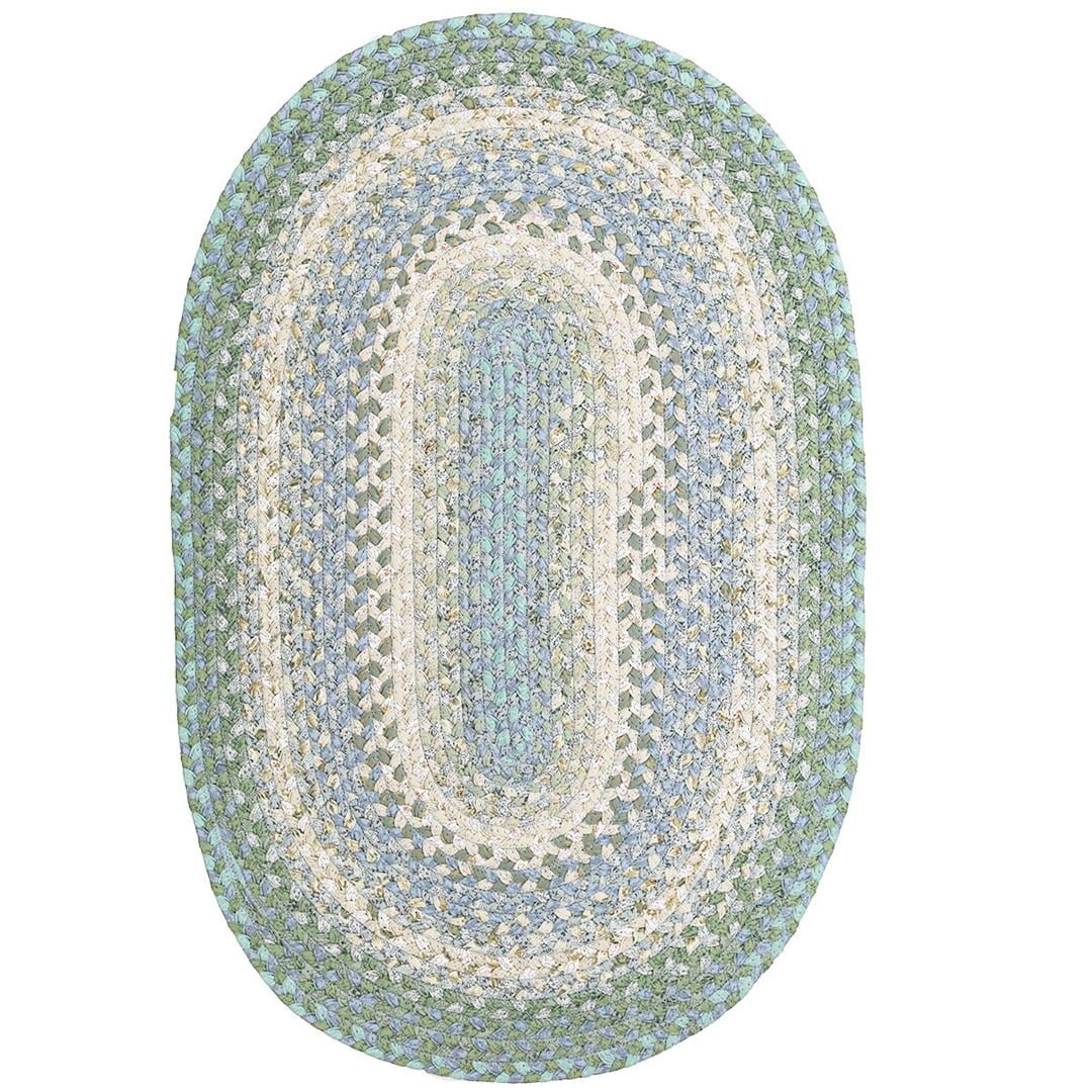 Homespice Baja Blue Braided Oval Rug (2 foot x 3 foot)