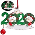 thumbnail image 1 of Bewildely Adorno colgante navideño 2020, decoración colgante para árbol de Navidad familiar de Papá Noel Kits de decoración para fiestas 2#, 1 of 6