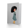thumbnail image 2 of Girl In Rain Illustration Greetings Card Plus Envelope Blank inside, 2 of 3