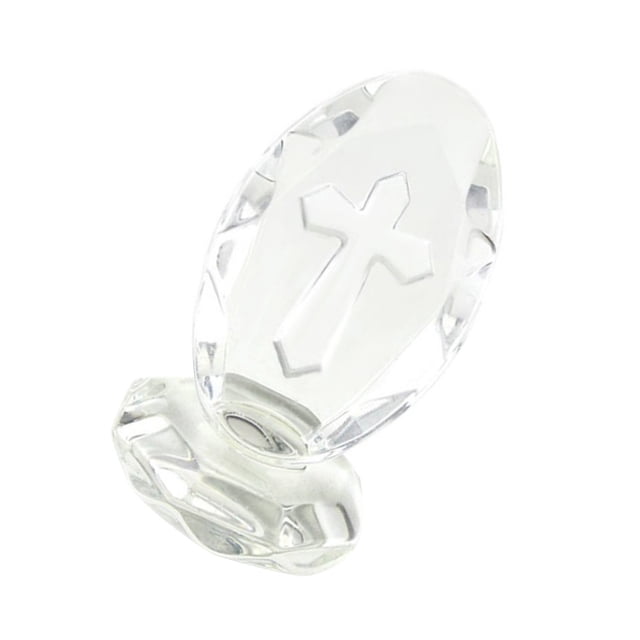 QUMIIRITY 1Pcs Delicate Elliptical Crystal Cross 1.97X1.14X2.16In Tabletop Decorative Ornament