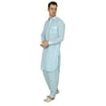 thumbnail image 2 of Mens Indian Pakistani Bollywood Designer Cotton Linen Pathani Suit Salwar Set, 2 of 3