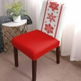 thumbnail image 3 of Chair Covers for Dining Room Set of 8,Christmas Snowflake Stretch Seat Protector Removable Washable Chairs Slipcovers for Kitchen Banquet Wedding Hotel,Classic Red Geometric Stripes, 3 of 6