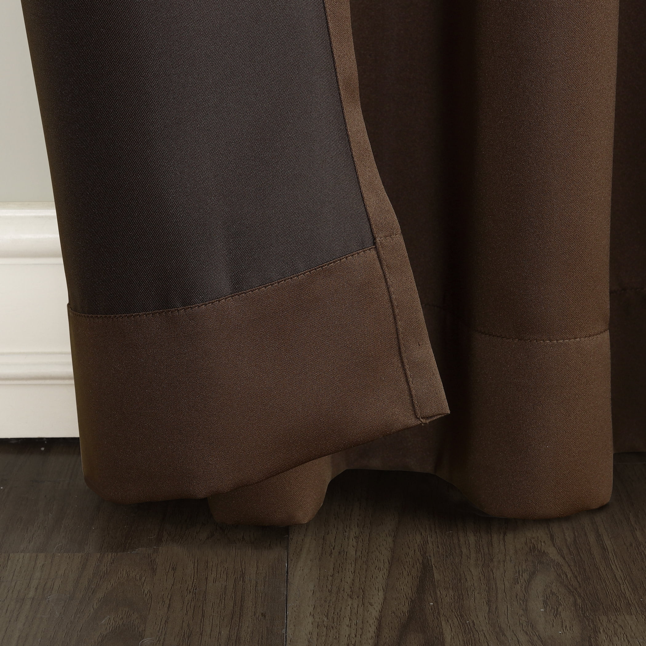 Sun Zero Kylee Energy Efficient Room Darkening Rod Pocket Curtain Panel, 54" X 84", Chocolate Brown