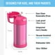 thumbnail image 2 of THERMOS FUNTAINER Botella de agua con pajita - 12 onzas - Botella de agua aislada al vacío de acero inoxidable para niños con tapa, 2 of 4