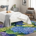thumbnail image 4 of Hydrangea Area Rug - 3x5 Rug - Hydrangea Rug - Blue and Green Floral Area Rug - Spring Flower Rugs - Girls Carpet S-&246, 4 of 7
