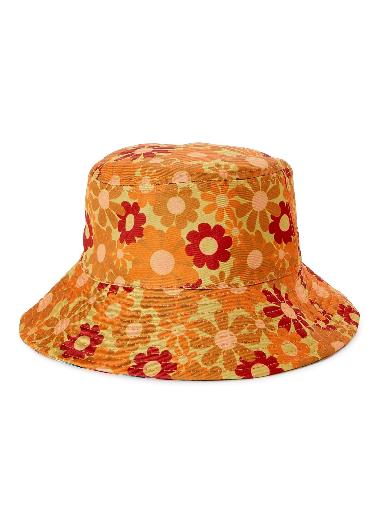 Women Burgundy S-Wave Bucket Hat