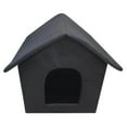 thumbnail image 2 of Outdoor Cat House Waterproof Weatherproof Shelter with Cushion for Feral Cats Dogs Size up to 17.72 Inches(Black/L), 2 of 9