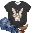 thumbnail image 4 of VBTAPA Happy Easter Shirt 2025 Women Short Sleeve Bunny Graphic T-shirt Easter Teacher Shirt Funny Holiday Blouse Tops Prime Sales of The Day Black M, 4 of 5