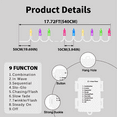 thumbnail image 4 of 2 Pack 50 LED Outdoor Easter Lights, 16 FT Mini String Light with 9 Modes & 6 Hour Timer, Waterproof Battery Operated for Indoor Outdoor Patio Garden Party Tree Decoration, Pastel Multicolor, 4 of 5