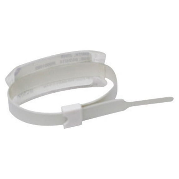 Zebra Self-Locking Adjustable Closure Infant Wristband, Vinyl, 0.4" x 7", 2,500 Wristbands