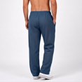thumbnail image 5 of Men's Jogger Pants Elastic Waist Button Fly Loose Fit Solid Color Casual Sweatpants Lounge Trousers with Pockets, 5 of 7