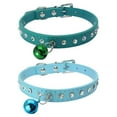 thumbnail image 4 of CSCHome Cat Collar Dog Collar for Small Dogs Multicolor PU Simulated Leather Bell Rivets Choker 2pack, 4 of 6