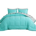 thumbnail image 7 of RUIKASI 7 Pieces Turquoise/Light Grey Queen Bed Comforter Set with Sheets - Bed in a Bag with Comforter and All Season Sheets, Pillowcases, 7 of 7