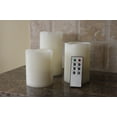 thumbnail image 3 of Round Melted Edge Remote Controlled Flameless Wax Pillar Candles - Set of 3, 3 of 4