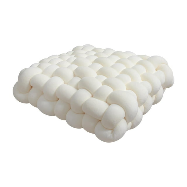 Cojín de nudo para suelo, regalo para sofá, hogar, sofá, hecho a mano, dormitorio, suave, decorativo Blanco