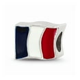 thumbnail image 1 of Fancy Bead White Sterling Silver Themed 7.27 mm 10.00 Reflections Enameled France Flag Bead, 1 of 3
