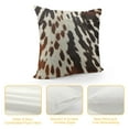 thumbnail image 4 of Shangniulu Decorative Throw Pillow Cover PREMIUM Short Plush Fall Decor Tri Color Brown Southwestern Cowhide Print, 4 of 5