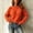 Orange, variant on Zivyakyron Fall Winter Womens Sweater Crew Neck Jumper Ribbed Long Sleeve Plain Casual Blouses Loose Waffle Khaki 3XL