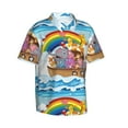 thumbnail image 2 of Balery Rainbow Animals on Noah's Ark Print Men's Hawaiian Shirts Short Sleeve Beach Shirt Relaxed Fit Vacation Button Down Shirts-Medium, 2 of 9