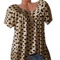 thumbnail image 5 of Uhndy Women Blouse Summer Tops Casual V Neck Polka Dot Short Sleeve Loose Shirt Dot Printed Tops Plus Size S-5XL, 5 of 6