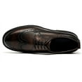 thumbnail image 4 of Santimon Coffee Dress Shoes for Men Thick Sole Wingtip Brogue Derby Shoes Cowhide Leather Formal Shoes US 11, 4 of 8
