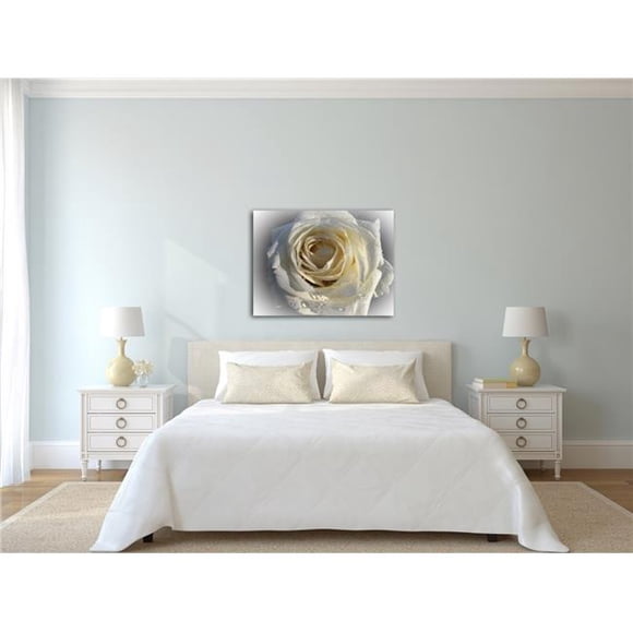 Artful Printers C-20302118 Wet White Rose Photography Canvas Art, 20 x 30 in.