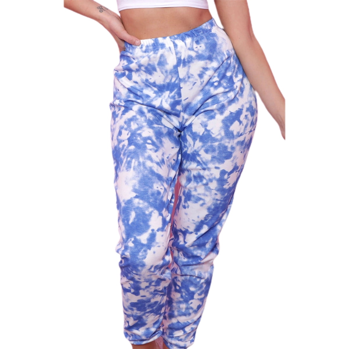 Women Tie Dye Cuffed Joggers, Color 